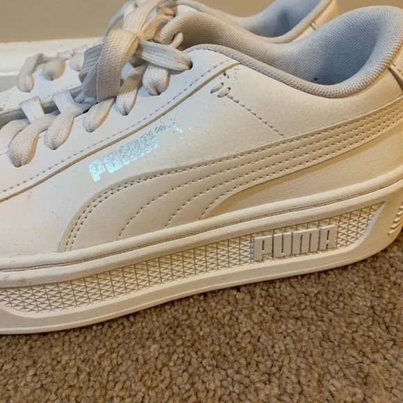 Puma White Platform Sneakers Women’s Size 8 - Picture 5 of 10